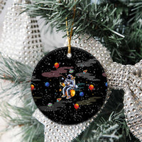 Funny Astronaut Fishing In Space Christmas Ceramic Ornament Xmas Holiday Patterns - Wonder Print Shop