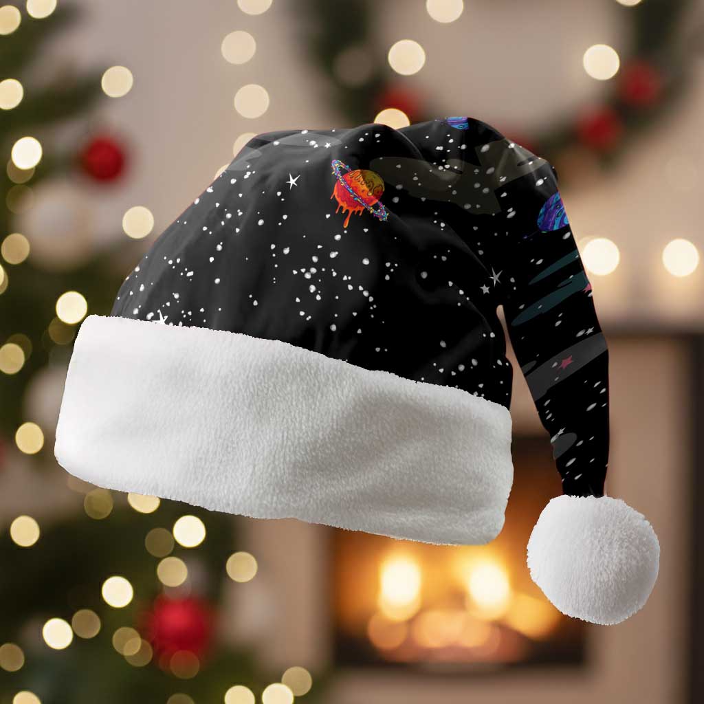 Funny Astronaut Fishing In Space Christmas Santa Hat Xmas Holiday Patterns - Wonder Print Shop