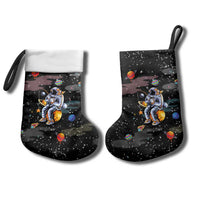 Funny Astronaut Fishing In Space Christmas Stocking Xmas Holiday Patterns - Wonder Print Shop