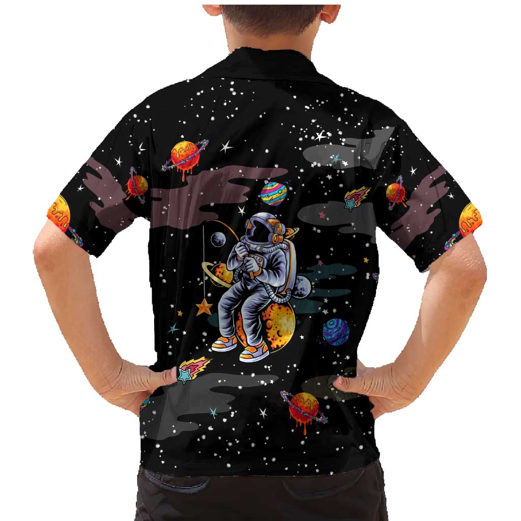 Funny Astronaut Fishing In Space Christmas Family Matching Mermaid Dress and Hawaiian Shirt Xmas Holiday Patterns - Wonder Print Shop