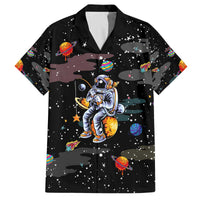 Funny Astronaut Fishing In Space Christmas Family Matching Off The Shoulder Long Sleeve Dress and Hawaiian Shirt Xmas Holiday Patterns - Wonder Print Shop