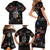 Funny Astronaut Fishing In Space Christmas Family Matching Short Sleeve Bodycon Dress and Hawaiian Shirt Xmas Holiday Patterns - Wonder Print Shop