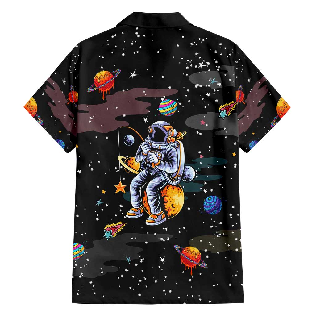 Funny Astronaut Fishing In Space Christmas Family Matching Summer Maxi Dress and Hawaiian Shirt Xmas Holiday Patterns - Wonder Print Shop
