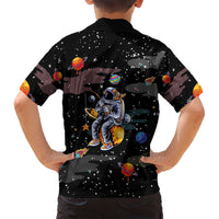 Funny Astronaut Fishing In Space Christmas Family Matching Tank Maxi Dress and Hawaiian Shirt Xmas Holiday Patterns - Wonder Print Shop
