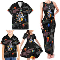 Funny Astronaut Fishing In Space Christmas Family Matching Tank Maxi Dress and Hawaiian Shirt Xmas Holiday Patterns - Wonder Print Shop
