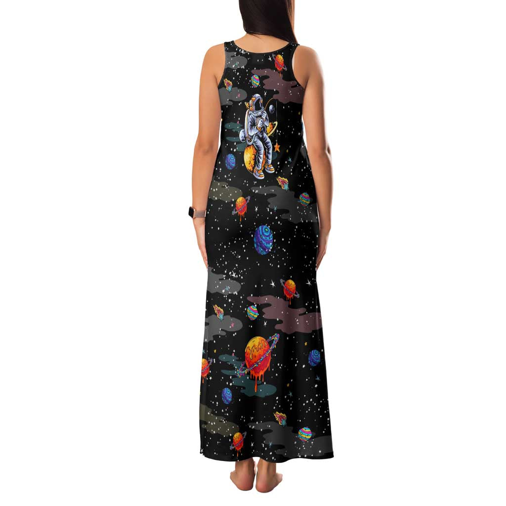 Funny Astronaut Fishing In Space Christmas Family Matching Tank Maxi Dress and Hawaiian Shirt Xmas Holiday Patterns - Wonder Print Shop