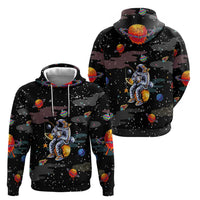 Funny Astronaut Fishing In Space Christmas Hoodie Xmas Holiday Patterns - Wonder Print Shop