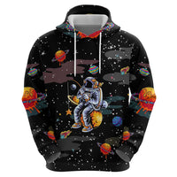 Funny Astronaut Fishing In Space Christmas Hoodie Xmas Holiday Patterns - Wonder Print Shop