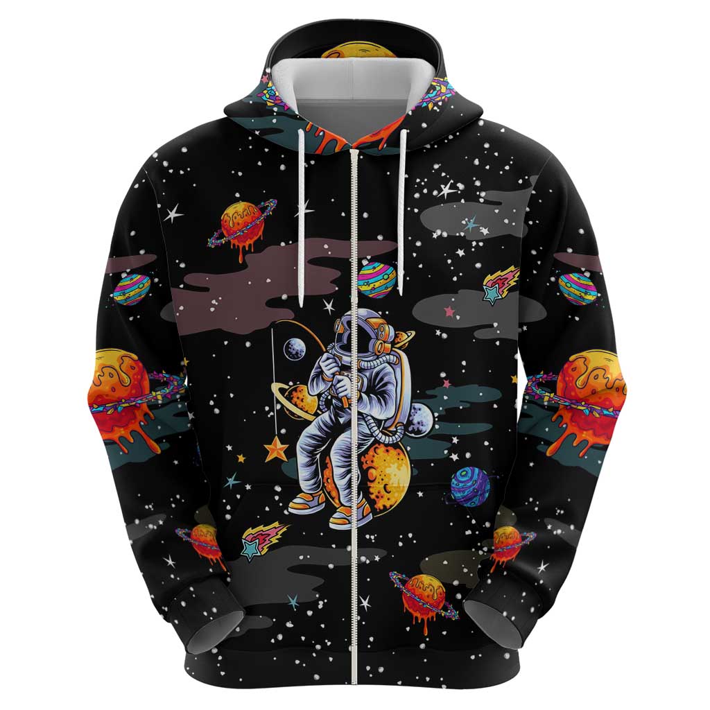 Funny Astronaut Fishing In Space Christmas Hoodie Xmas Holiday Patterns - Wonder Print Shop