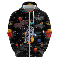 Funny Astronaut Fishing In Space Christmas Hoodie Xmas Holiday Patterns - Wonder Print Shop