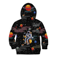 Funny Astronaut Fishing In Space Christmas Kid Hoodie Xmas Holiday Patterns - Wonder Print Shop
