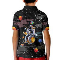 Funny Astronaut Fishing In Space Christmas Kid Polo Shirt Xmas Holiday Patterns - Wonder Print Shop