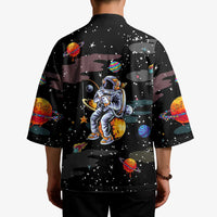 Funny Astronaut Fishing In Space Christmas Kimono Xmas Holiday Patterns - Wonder Print Shop