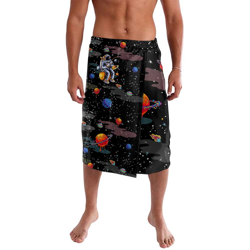 Funny Astronaut Fishing In Space Christmas Lavalava Xmas Holiday Patterns - Wonder Print Shop
