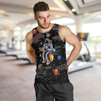 Funny Astronaut Fishing In Space Christmas Men Tank Top Xmas Holiday Patterns - Wonder Print Shop