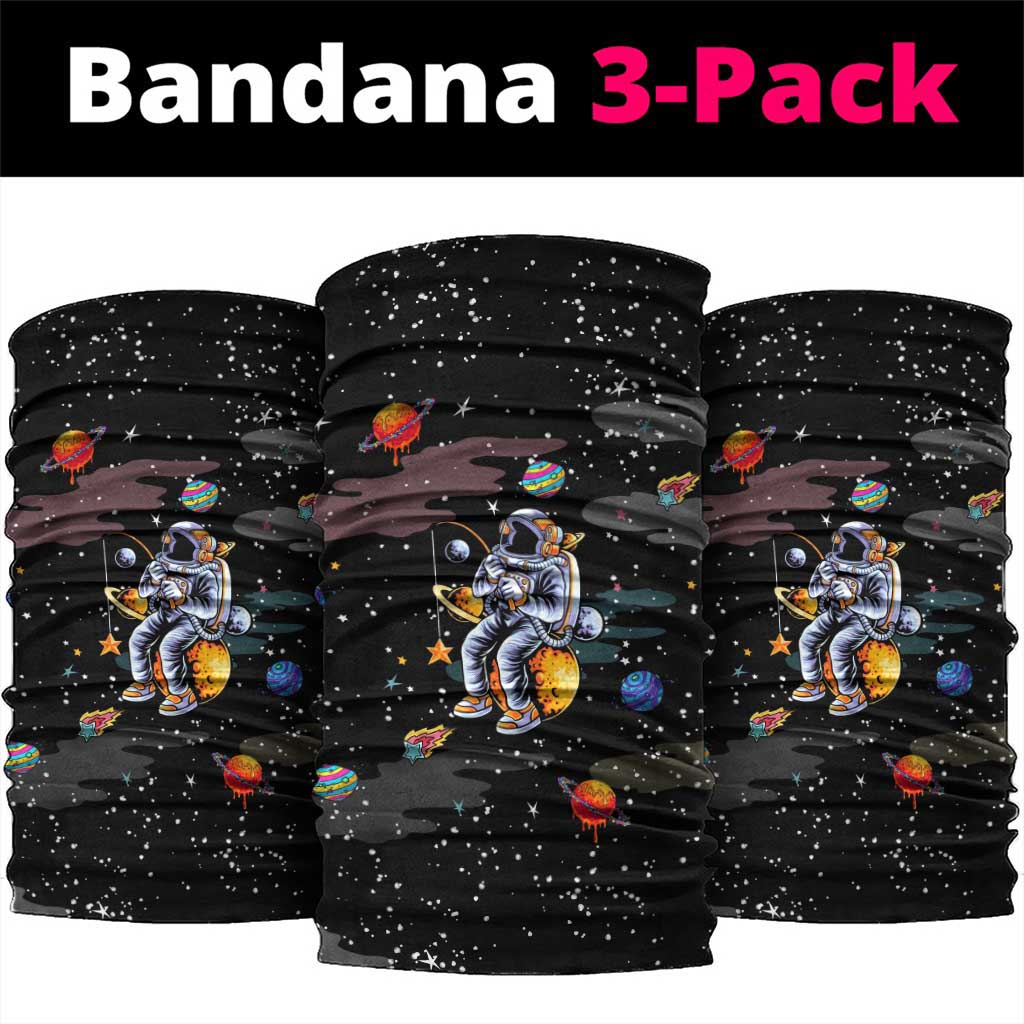 Funny Astronaut Fishing In Space Christmas Neck Gaiter Xmas Holiday Patterns - Wonder Print Shop