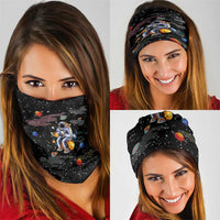 Funny Astronaut Fishing In Space Christmas Neck Gaiter Xmas Holiday Patterns - Wonder Print Shop