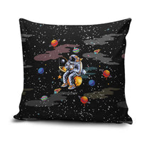 Funny Astronaut Fishing In Space Christmas Pillow Cover Xmas Holiday Patterns - Wonder Print Shop