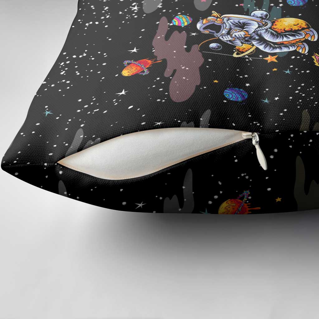 Funny Astronaut Fishing In Space Christmas Pillow Cover Xmas Holiday Patterns - Wonder Print Shop
