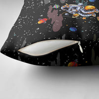 Funny Astronaut Fishing In Space Christmas Pillow Cover Xmas Holiday Patterns - Wonder Print Shop