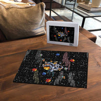 Funny Astronaut Fishing In Space Christmas Puzzle Xmas Holiday Patterns - Wonder Print Shop