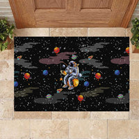 Funny Astronaut Fishing In Space Christmas Rubber Doormat Xmas Holiday Patterns - Wonder Print Shop