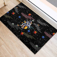 Funny Astronaut Fishing In Space Christmas Rubber Doormat Xmas Holiday Patterns - Wonder Print Shop