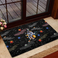 Funny Astronaut Fishing In Space Christmas Rubber Doormat Xmas Holiday Patterns - Wonder Print Shop
