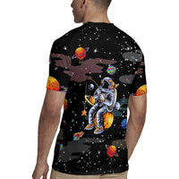 Funny Astronaut Fishing In Space Christmas Rugby Jersey Xmas Holiday Patterns - Wonder Print Shop