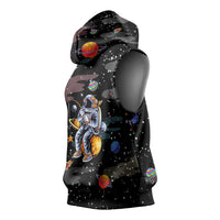 Funny Astronaut Fishing In Space Christmas Sleeveless Hoodie Xmas Holiday Patterns - Wonder Print Shop