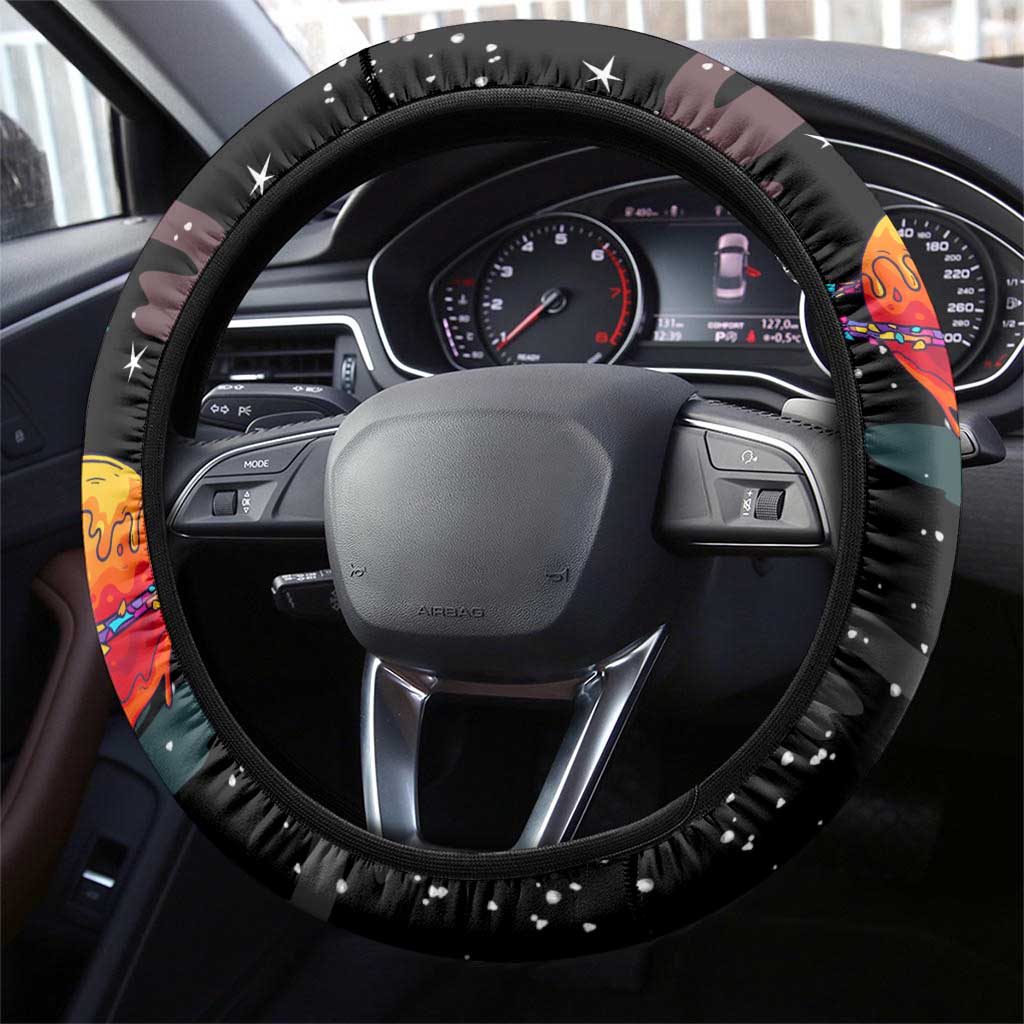 Funny Astronaut Fishing In Space Christmas Steering Wheel Cover Xmas Holiday Patterns - Wonder Print Shop