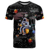 Funny Astronaut Fishing In Space Christmas T Shirt Xmas Holiday Patterns - Wonder Print Shop