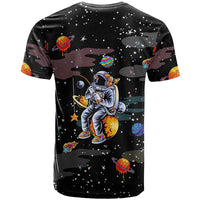Funny Astronaut Fishing In Space Christmas T Shirt Xmas Holiday Patterns - Wonder Print Shop