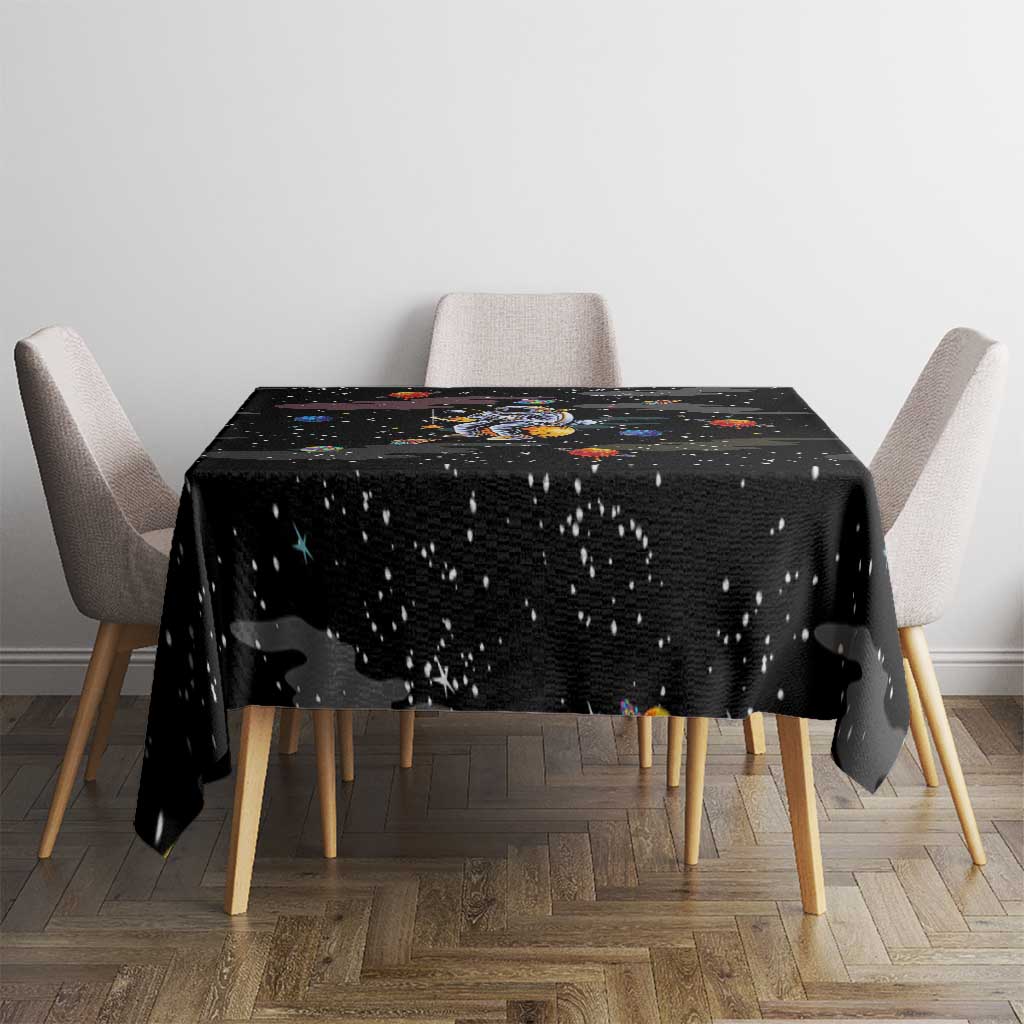 Funny Astronaut Fishing In Space Christmas Tablecloth Xmas Holiday Patterns - Wonder Print Shop