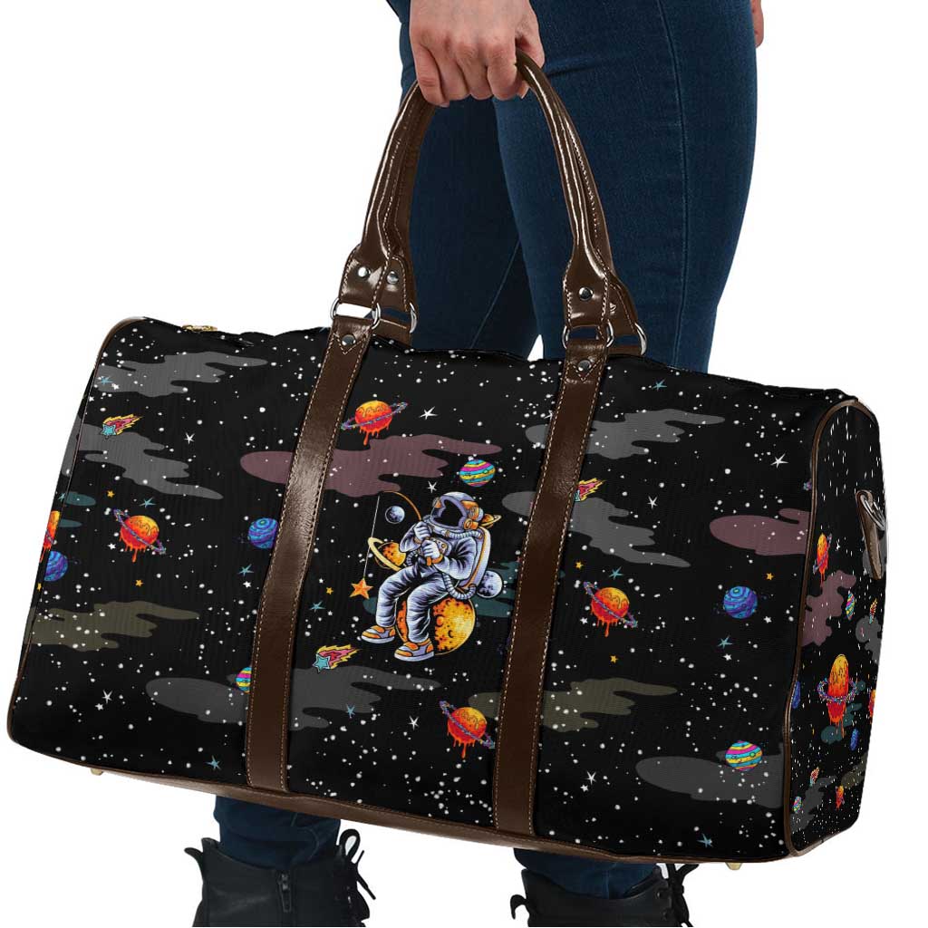 Funny Astronaut Fishing In Space Christmas Travel Bag Xmas Holiday Patterns - Wonder Print Shop