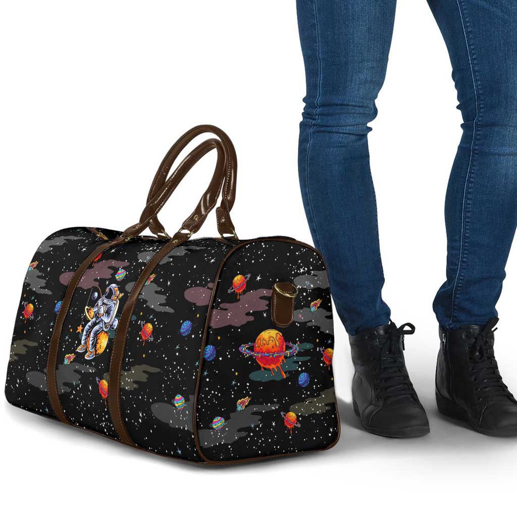 Funny Astronaut Fishing In Space Christmas Travel Bag Xmas Holiday Patterns - Wonder Print Shop
