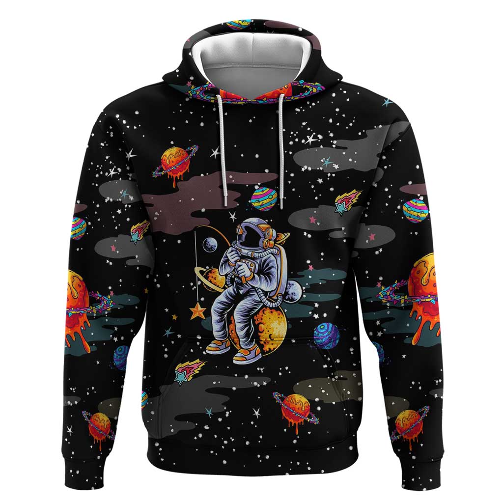Funny Astronaut Fishing In Space Christmas Zip Hoodie Xmas Holiday Patterns - Wonder Print Shop