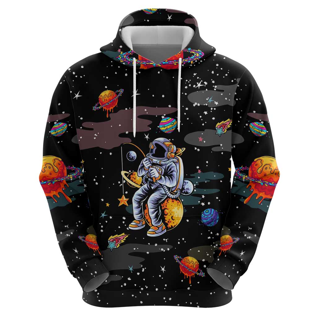 Funny Astronaut Fishing In Space Christmas Zip Hoodie Xmas Holiday Patterns - Wonder Print Shop