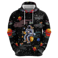 Funny Astronaut Fishing In Space Christmas Zip Hoodie Xmas Holiday Patterns - Wonder Print Shop