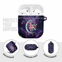 Funny Astronauts Sit On Flamingo Christmas AirPods Case Xmas Holiday Patterns - Wonder Print Shop