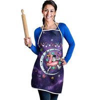 Funny Astronauts Sit On Flamingo Christmas Apron Xmas Holiday Patterns - Wonder Print Shop
