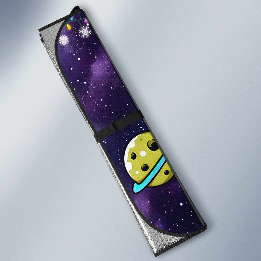 Funny Astronauts Sit On Flamingo Christmas Auto Sun Shade Xmas Holiday Patterns - Wonder Print Shop