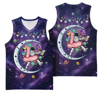 Funny Astronauts Sit On Flamingo Christmas Basketball Jersey Xmas Holiday Patterns - Wonder Print Shop