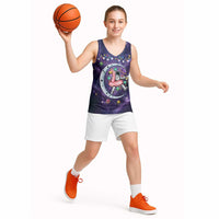 Funny Astronauts Sit On Flamingo Christmas Basketball Jersey Xmas Holiday Patterns - Wonder Print Shop