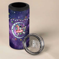Funny Astronauts Sit On Flamingo Christmas 4 in 1 Can Cooler Tumbler Xmas Holiday Patterns - Wonder Print Shop