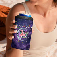 Funny Astronauts Sit On Flamingo Christmas 4 in 1 Can Cooler Tumbler Xmas Holiday Patterns - Wonder Print Shop