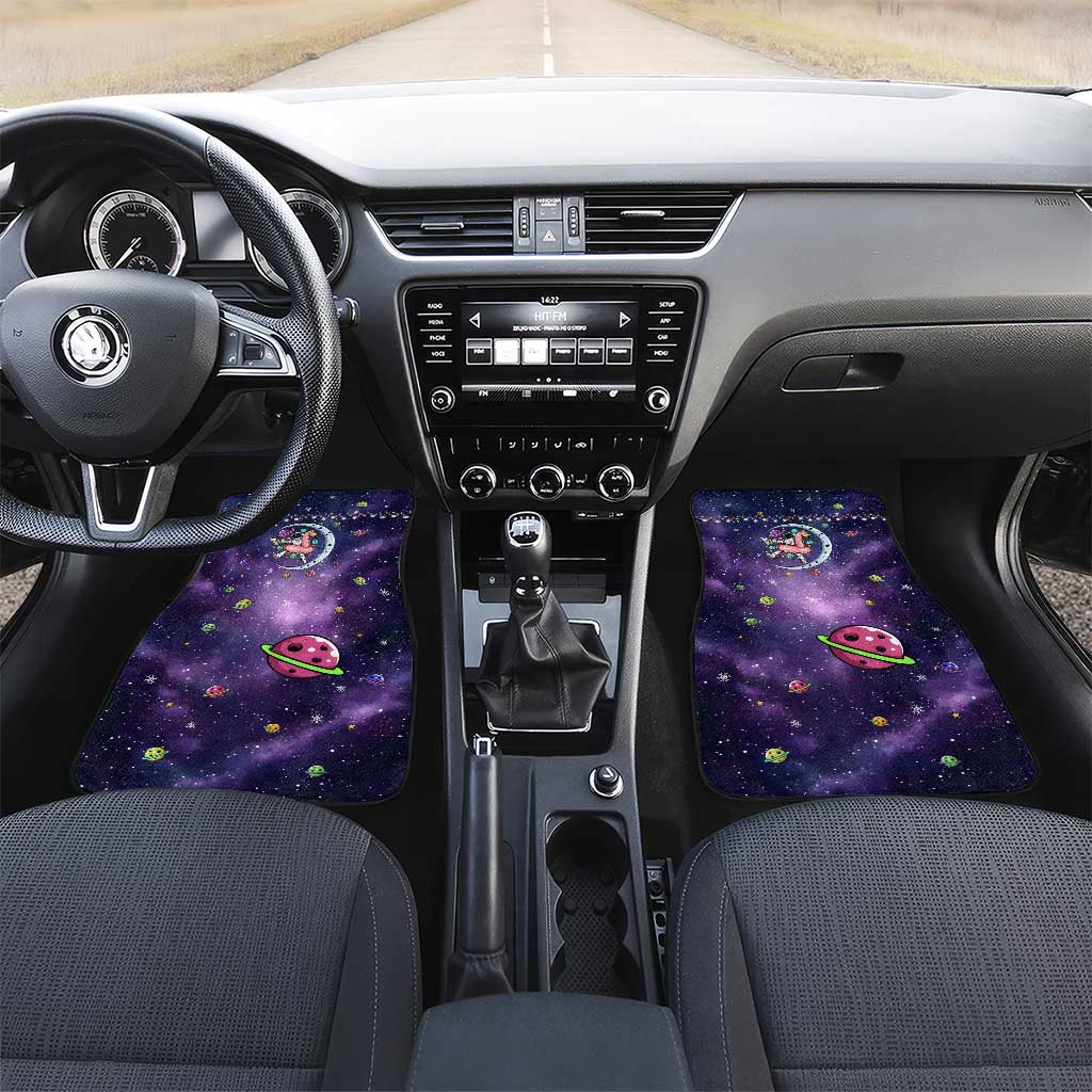Funny Astronauts Sit On Flamingo Christmas Car Mats Xmas Holiday Patterns - Wonder Print Shop