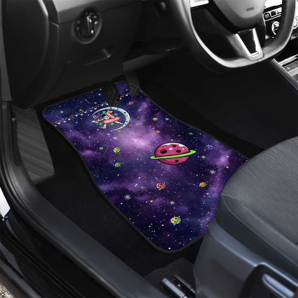 Funny Astronauts Sit On Flamingo Christmas Car Mats Xmas Holiday Patterns - Wonder Print Shop