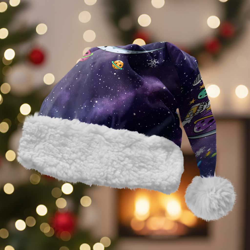 Funny Astronauts Sit On Flamingo Christmas Santa Hat Xmas Holiday Patterns - Wonder Print Shop