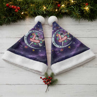 Funny Astronauts Sit On Flamingo Christmas Santa Hat Xmas Holiday Patterns - Wonder Print Shop